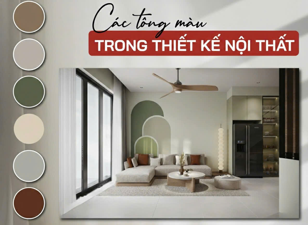 Các tông màu trong thiết kế nội thất 