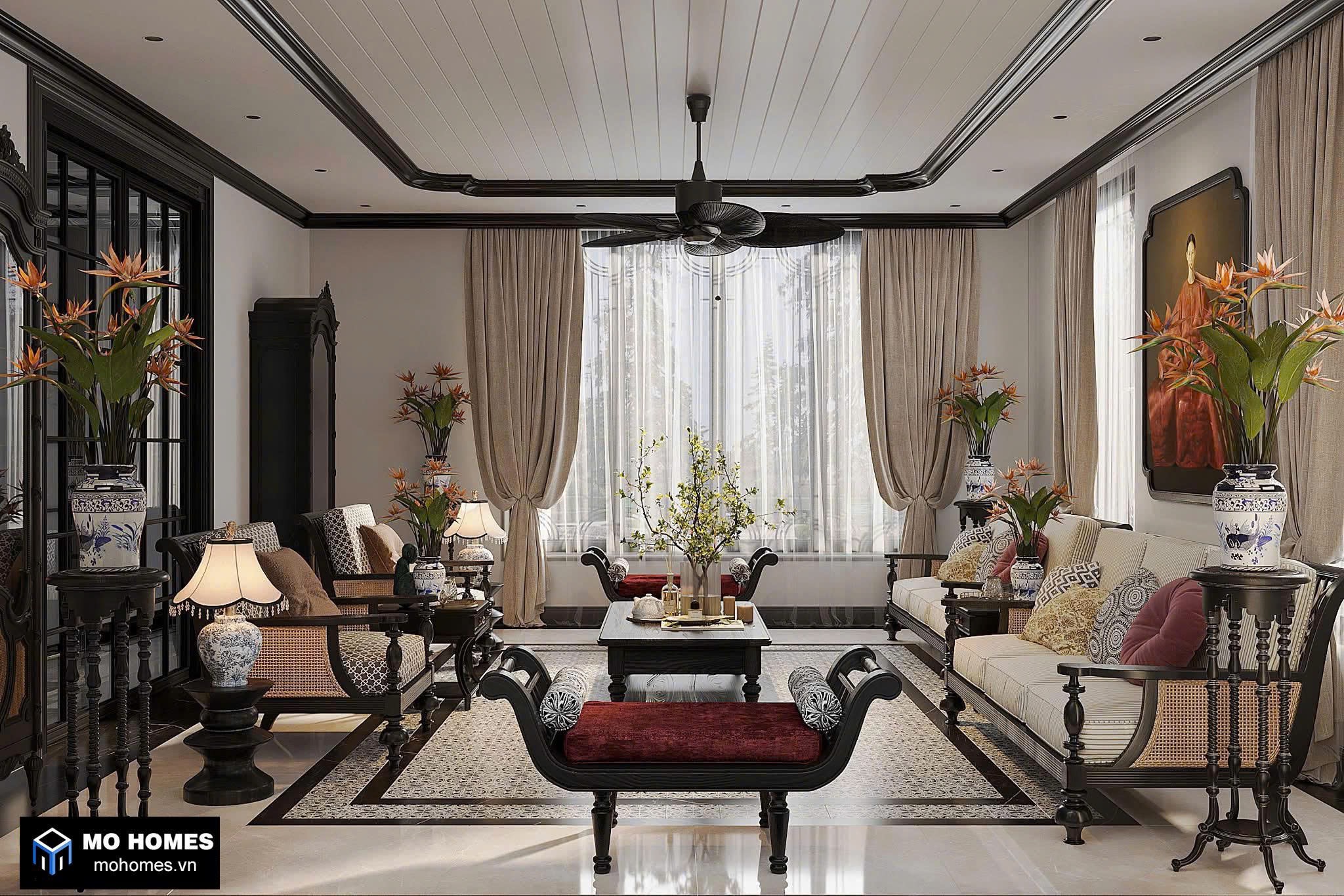Thiết kế nội thất biệt thự cao cấp Indochine Villa