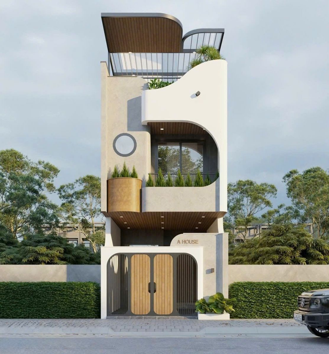 Mẫu nhà 1 trệt 1 lầu 1 tum