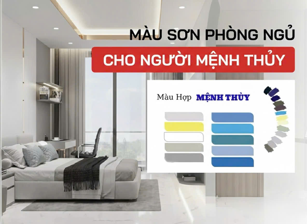 Màu sơn phòng ngủ cho người mệnh Thủy 