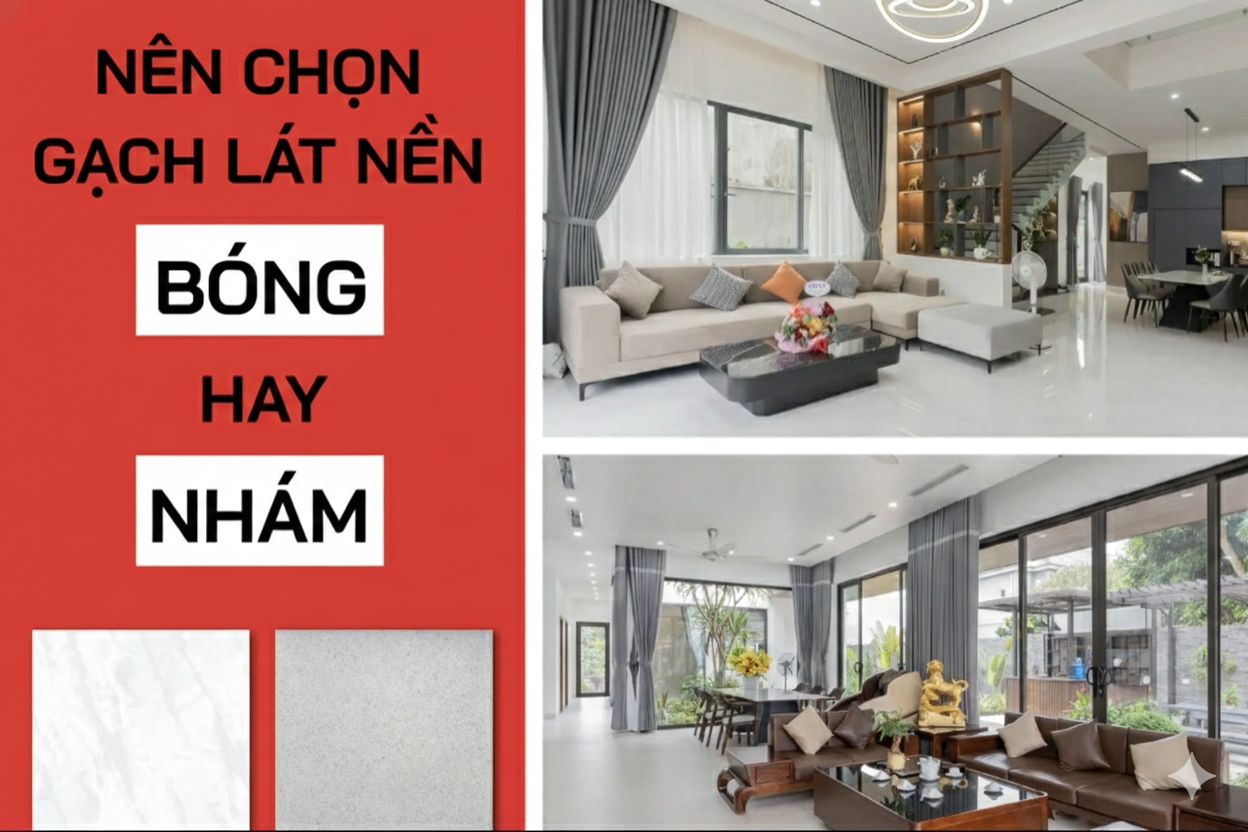 Nên chọn gạch lát nền bóng hay nhám
