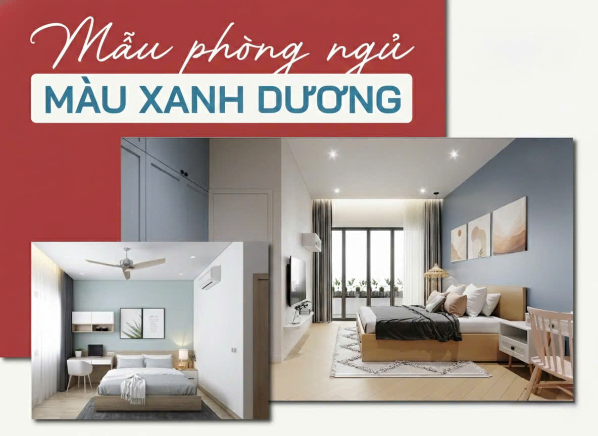 Phòng ngủ màu xanh dương