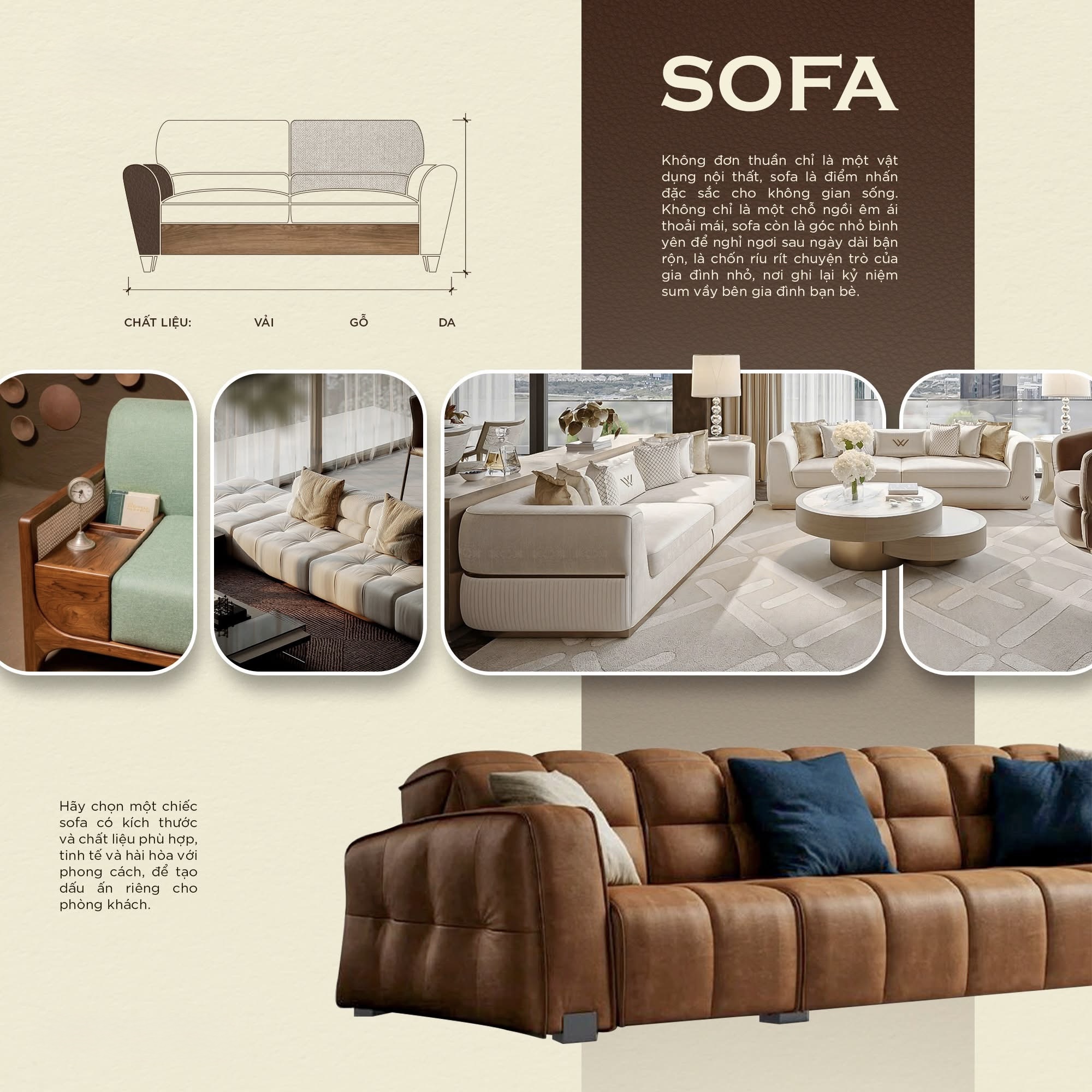 sofa là điểm nhấn đặc sắc cho không gian sống