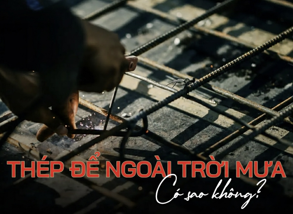 Thép để ngoài trời mưa có sao không