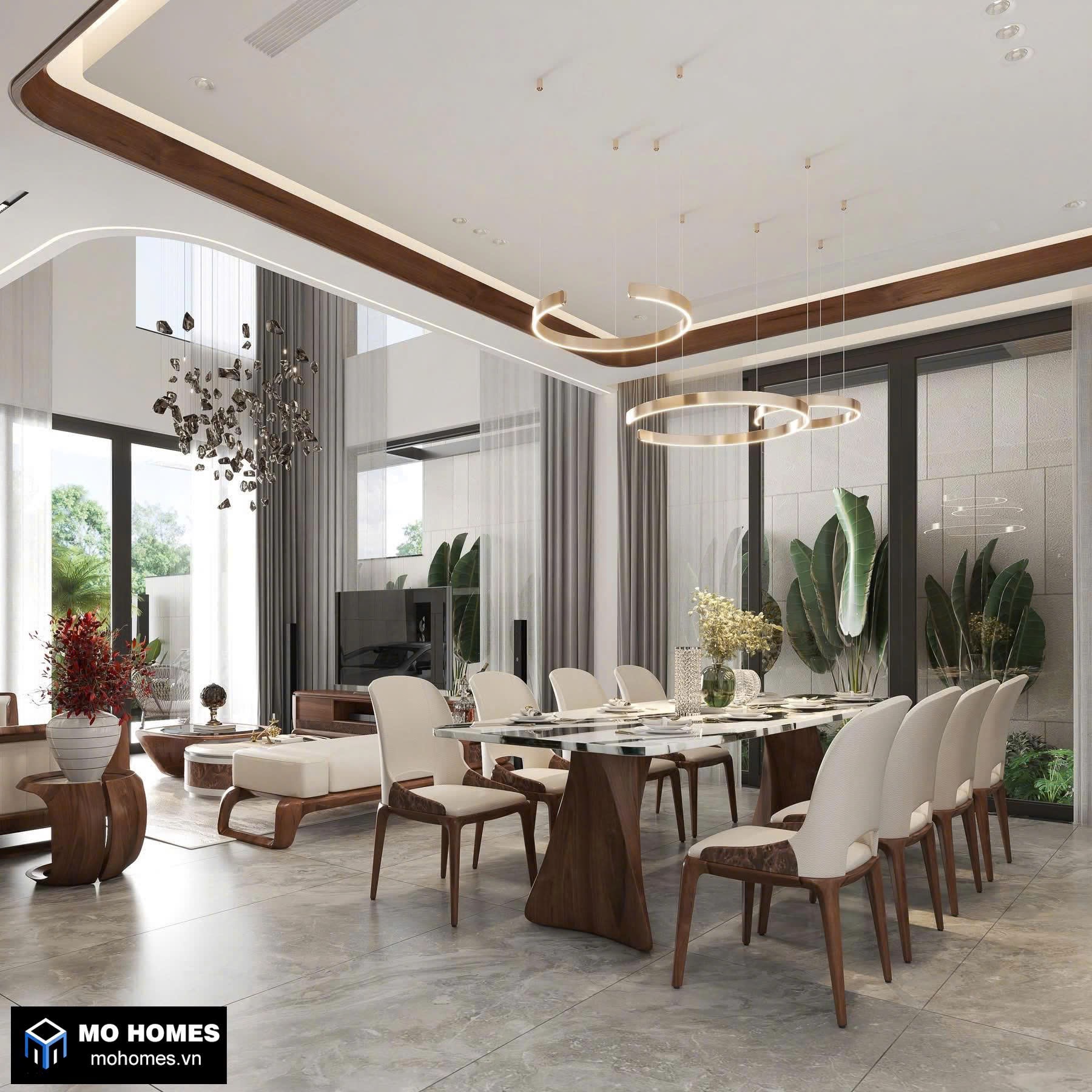 Thi công nội thất gỗ óc chó 