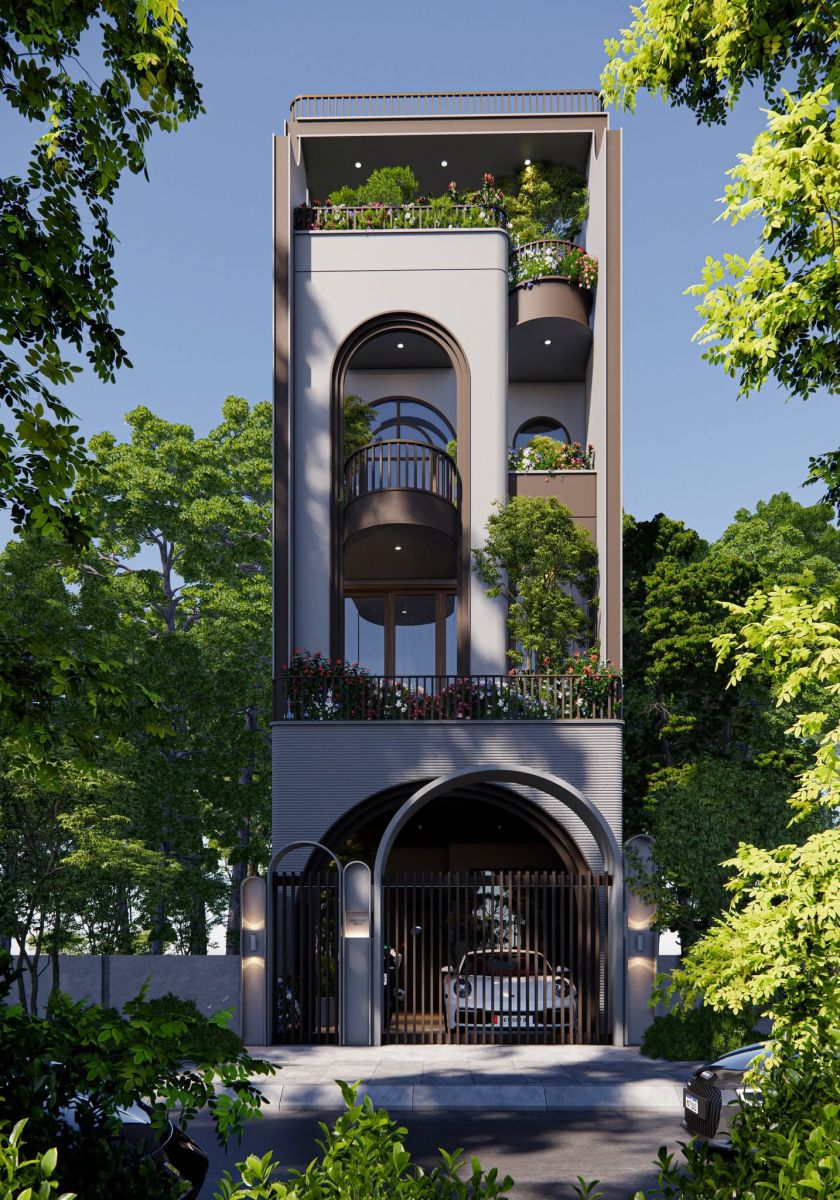 Thiết kế nhà 4 tầng 100m2